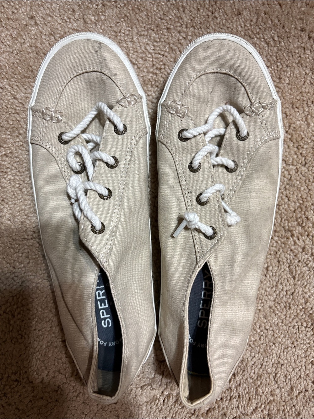 Sperry Women's Tan Canvas Sneaker Boat Shoes